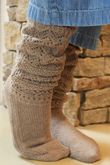 Pointelle Knit Slouch Socks Camel /30=
